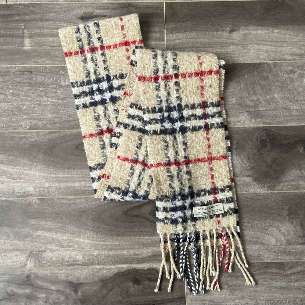 Burberry Heritage Nova Check Wool Angora Scarf